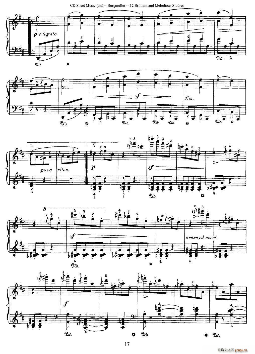 Burgmuller 12 Brillian and Melodious Studies 7(V)3
