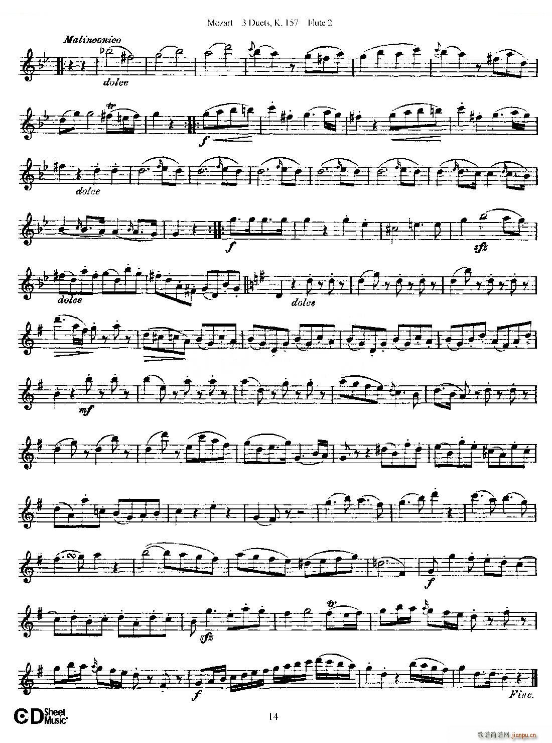 3 Duets K 157 ֮ڶL(chng)  K157̖ ~(ѺV)14