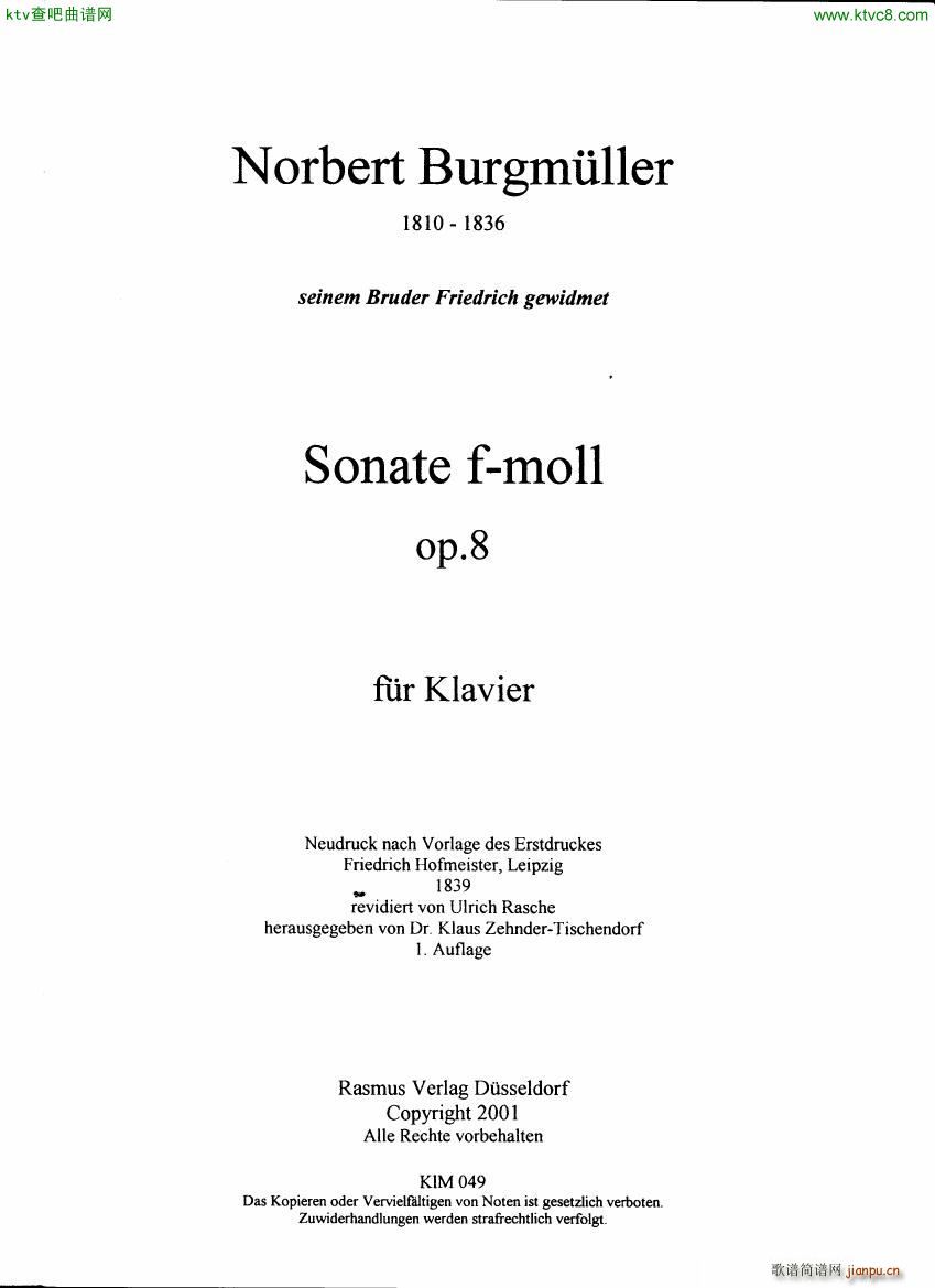 Burgmller Norbert Sonata op8(V)1