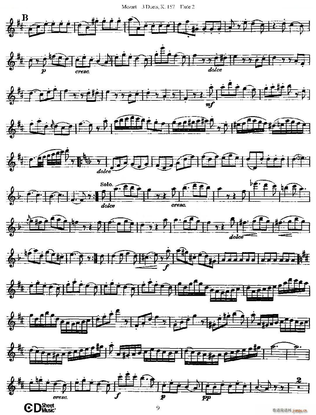 3 Duets K 157 ֮ڶL(chng)  K157̖ ~(ѺV)9
