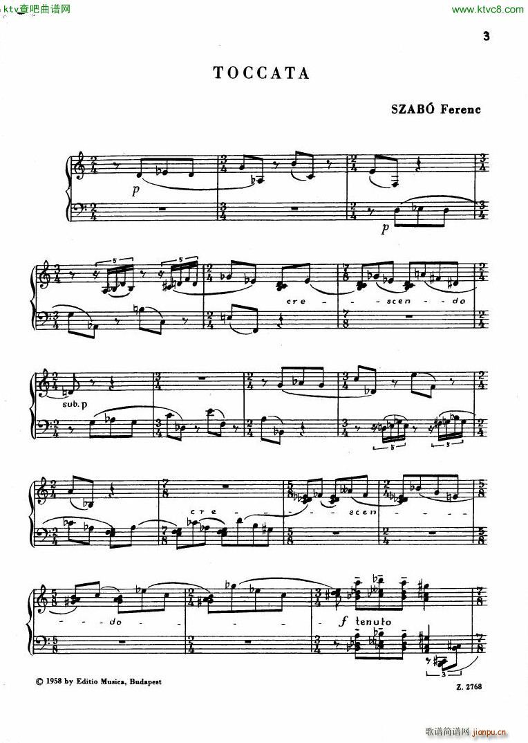 Ferenc Szabo Toccata for Piano(V)1