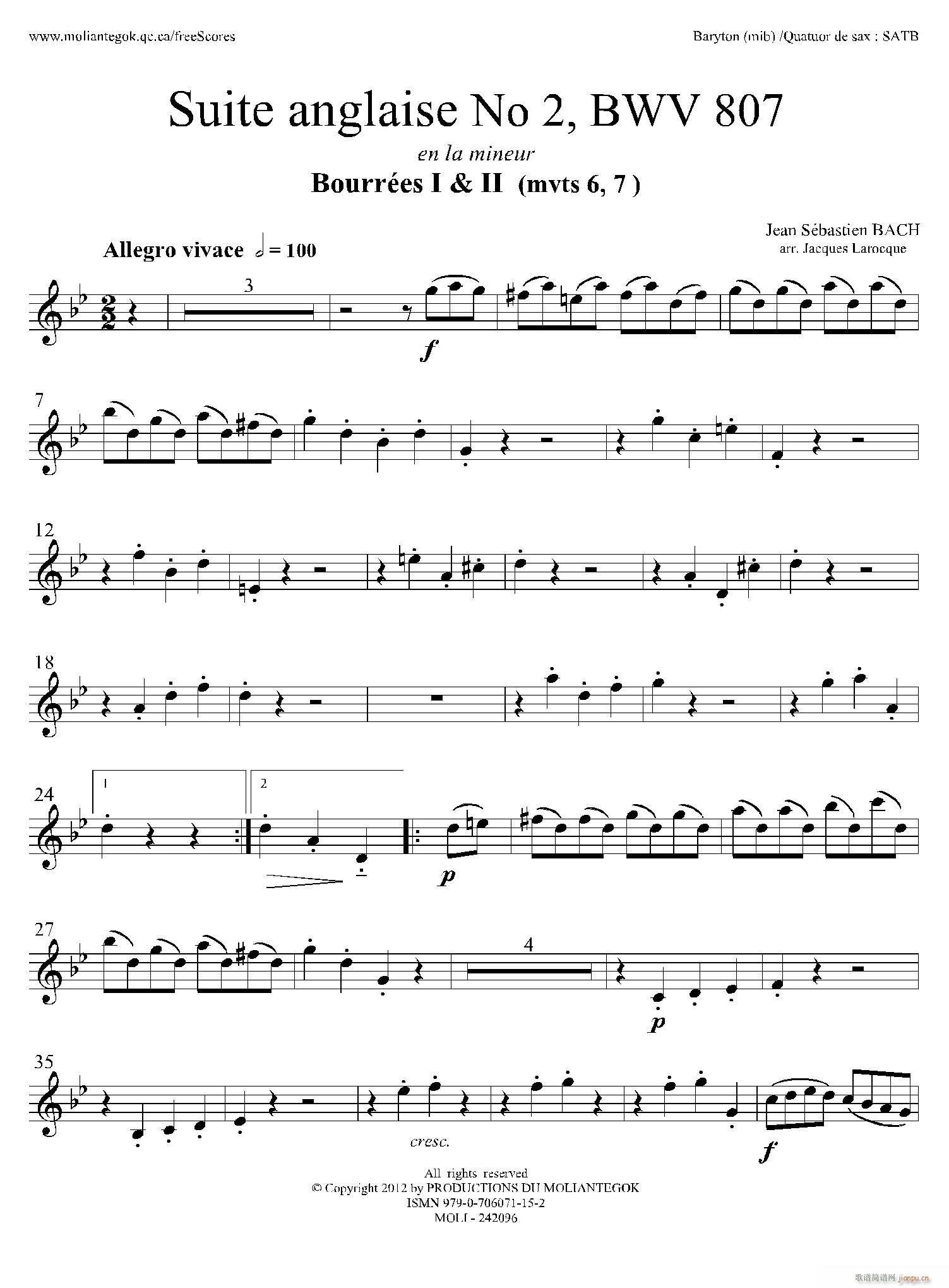 Suite anglaise No 2 BWV 807 M֮  ϵ_˹(ʮּ)1
