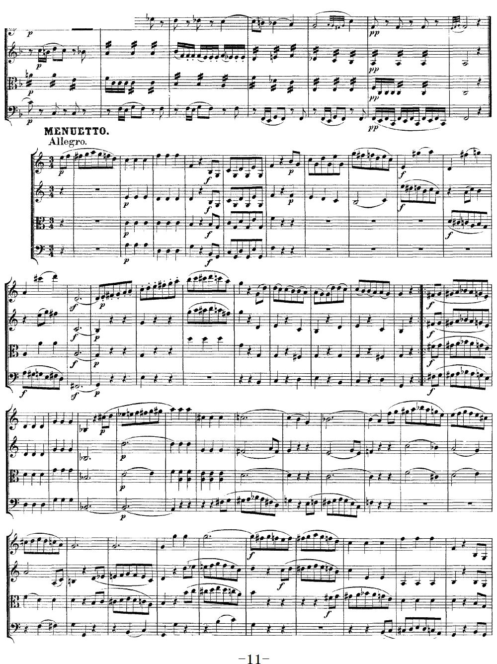 Mozart Quartet No 19 in C Major K 465(V)11