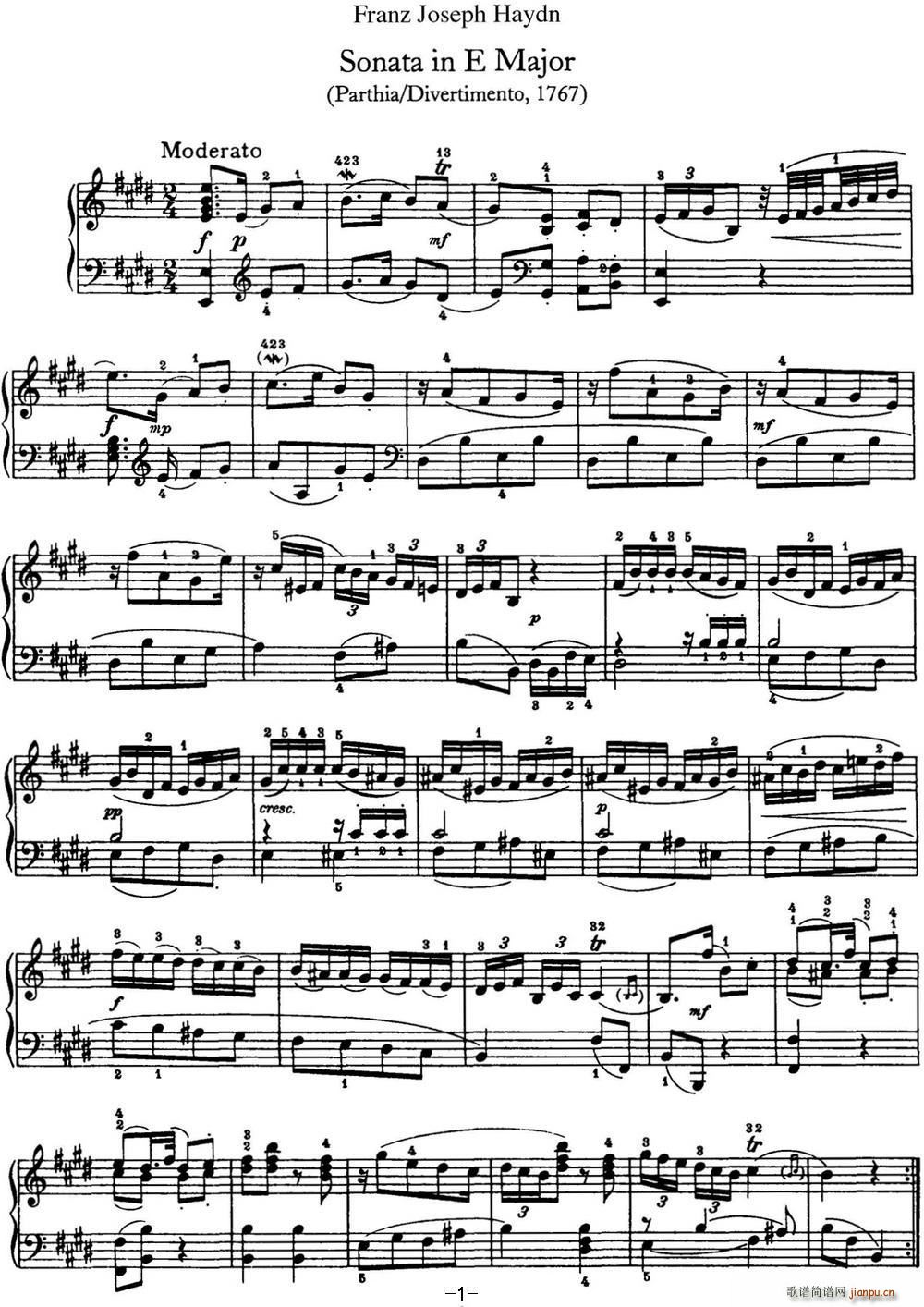 D Q Hob XVI 13 Partita E major(V)1