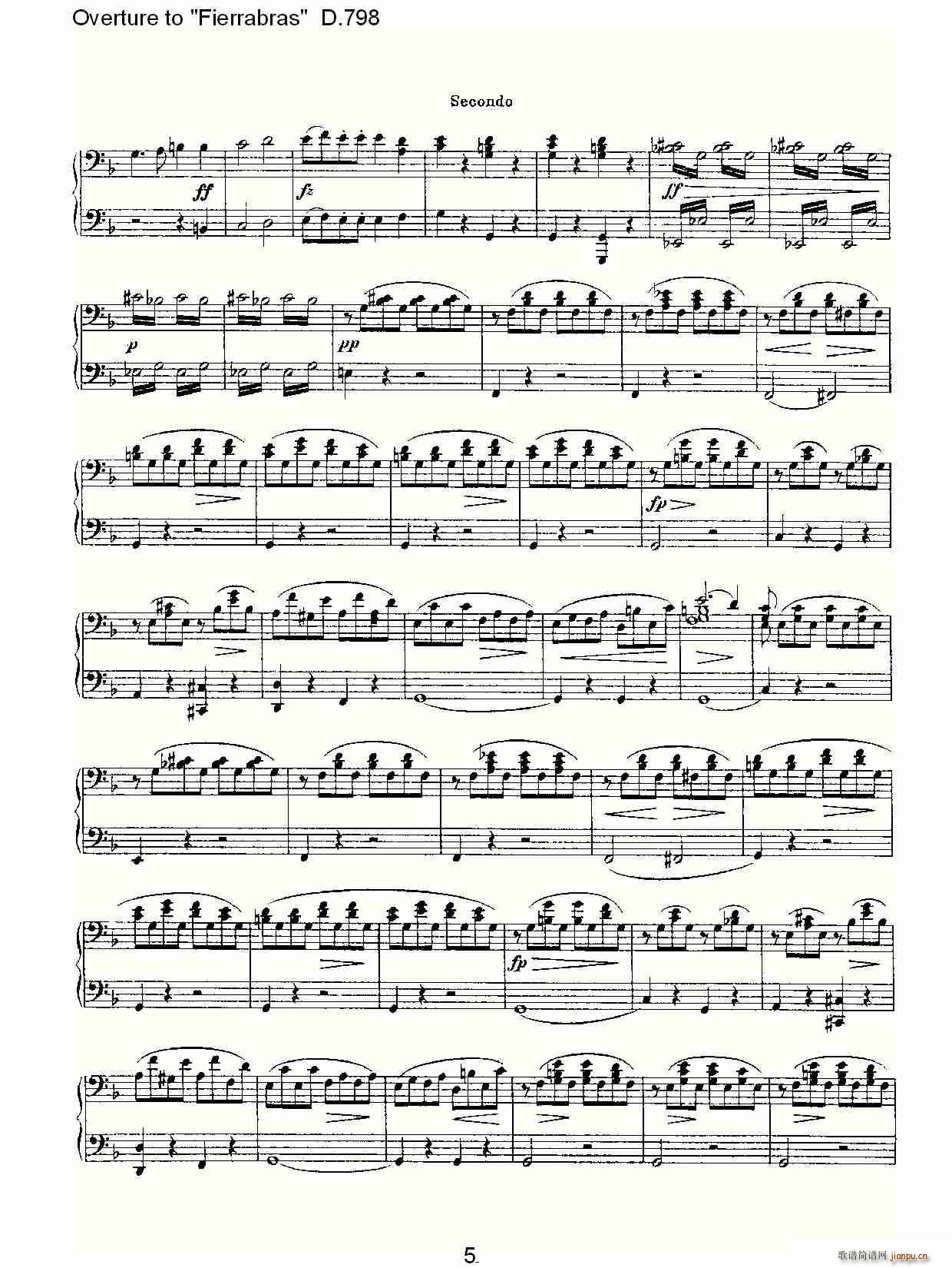 Overture to Fierrabras D 798 Fierrabras D 798(V)5