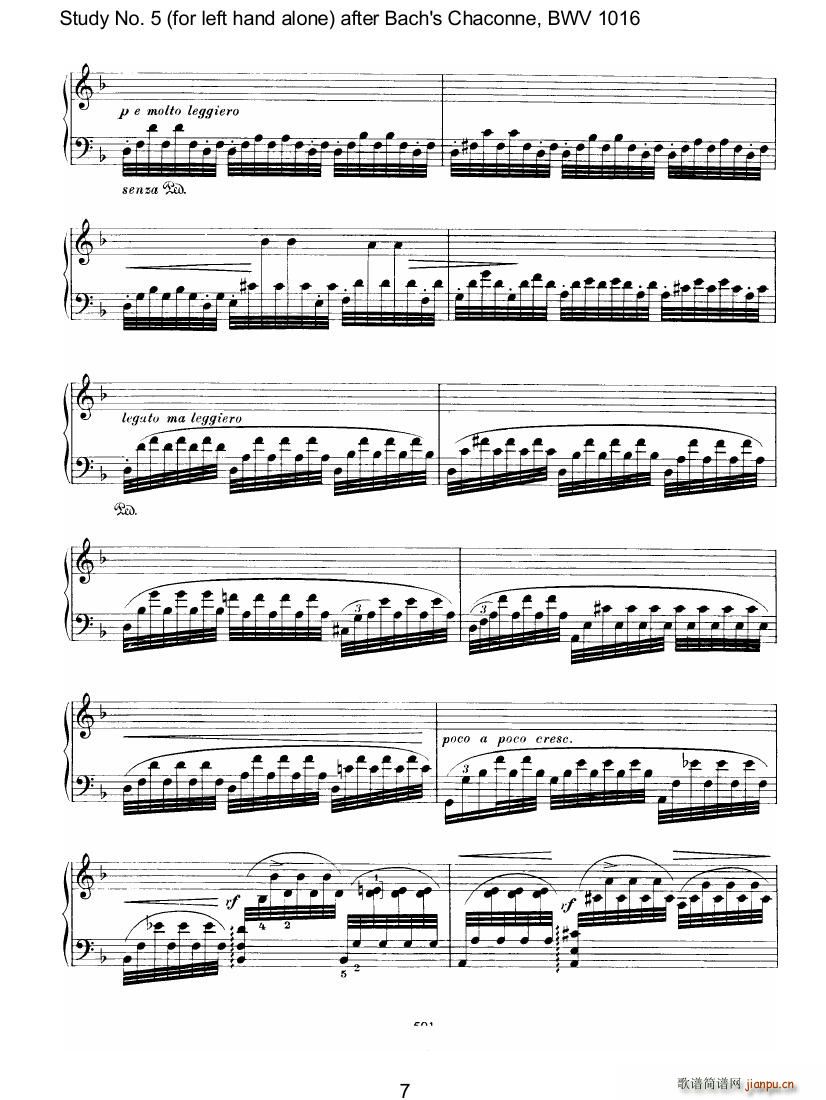 Bach Brahms BWV1016 Chaconne as Etude 5 left hand(V)13