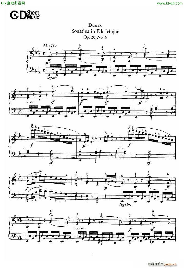 Dussek Sonatina in G Major(V)30