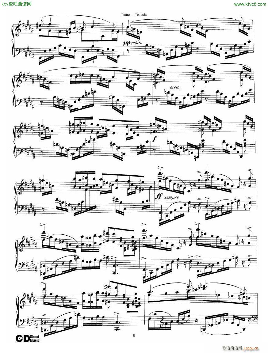 Faure Ballade Op 19(V)8