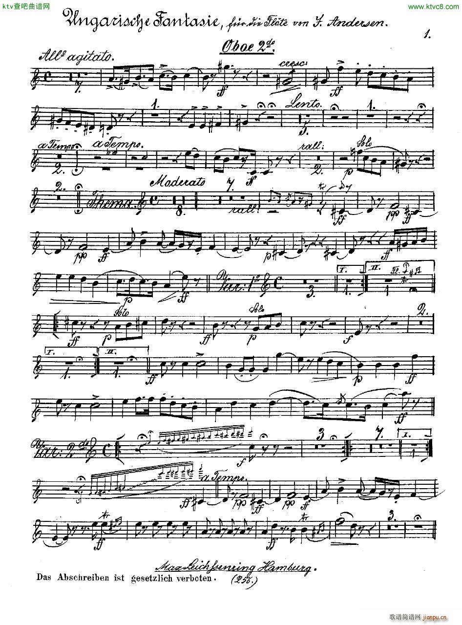Andersen op 2 Ungarische Fantasie orch parts(V)23