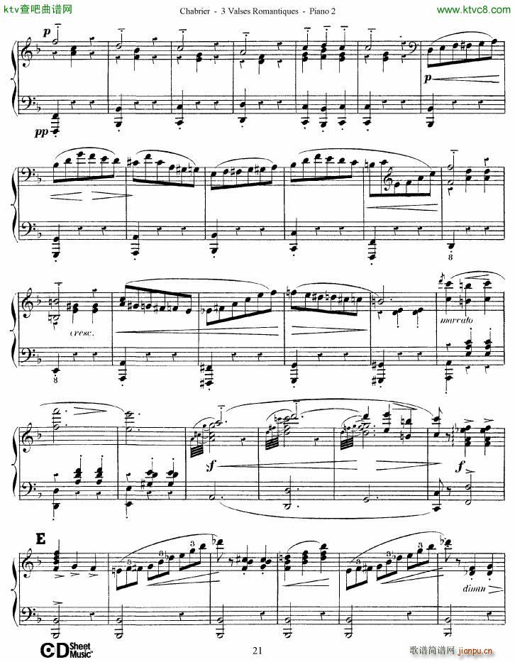 Chabrier 3 Valses Romantiques Piano 2(V)21