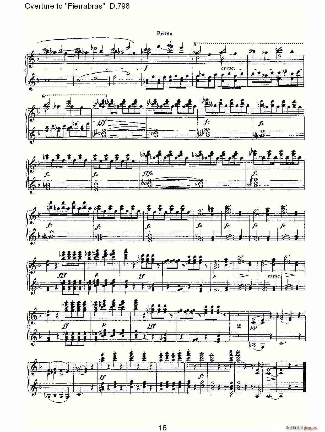 Overture to Fierrabras D 798 Fierrabras D 798(V)16