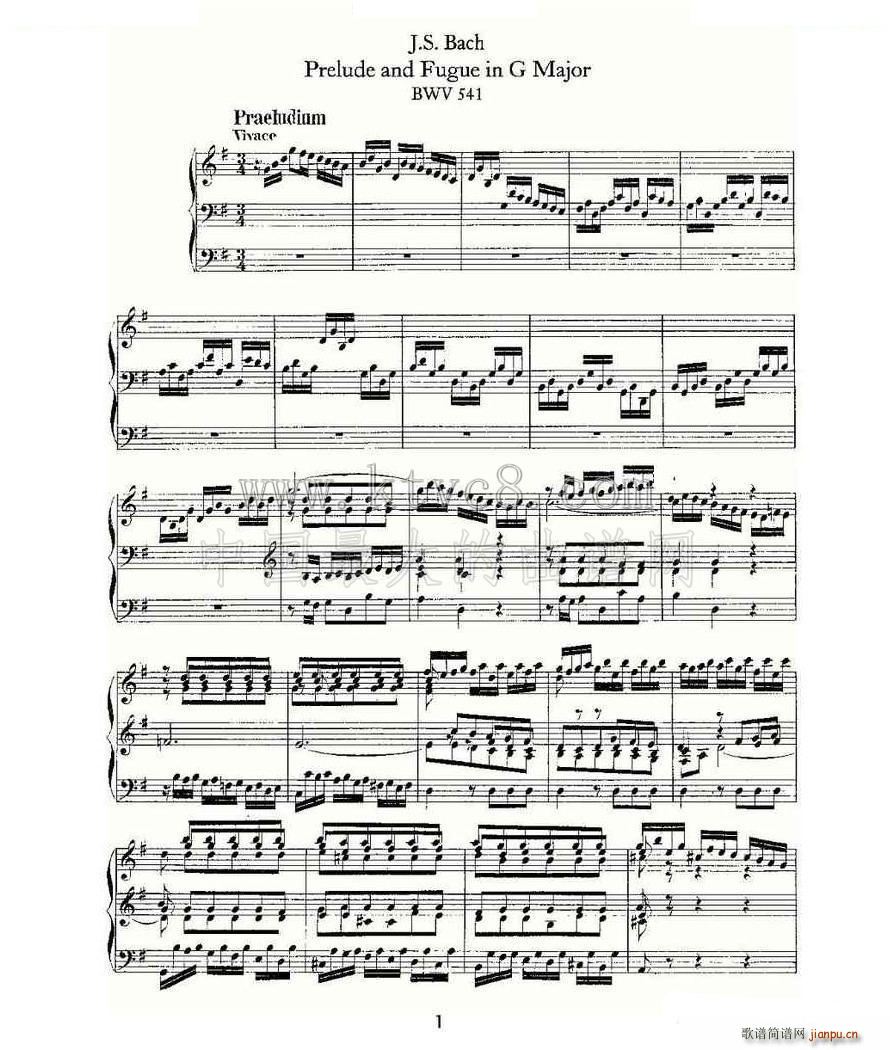 Prelude and Fugue in G Major BWV 541 L(fng)V(ʮּ)1