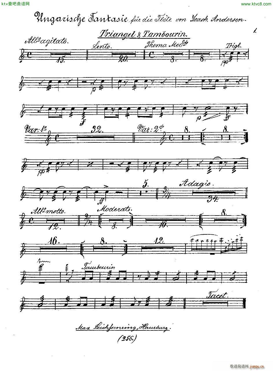 Andersen op 2 Ungarische Fantasie orch parts(V)51