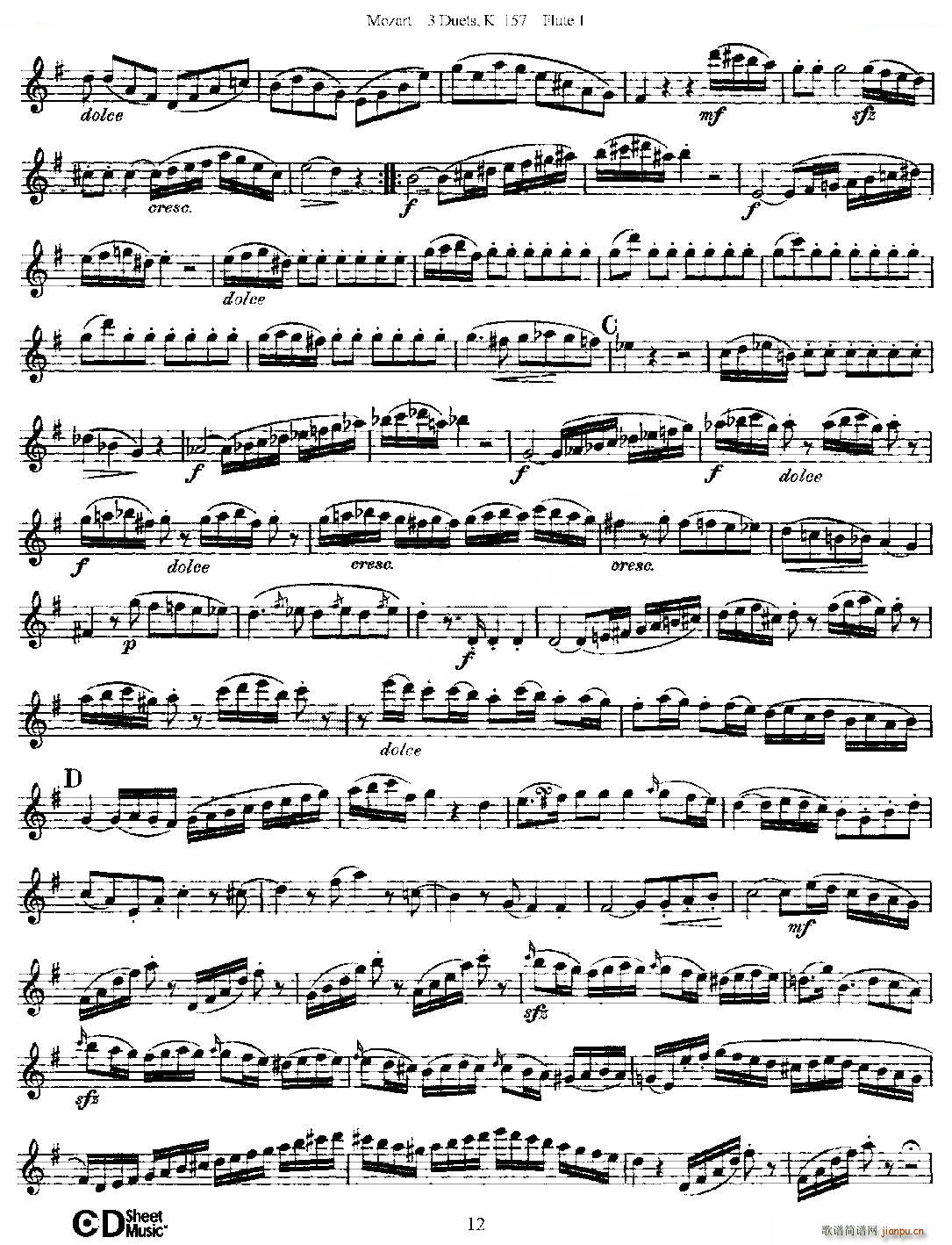 3 Duets K 157 ֮һL(chng)  K157̖ ~(ѺV)12