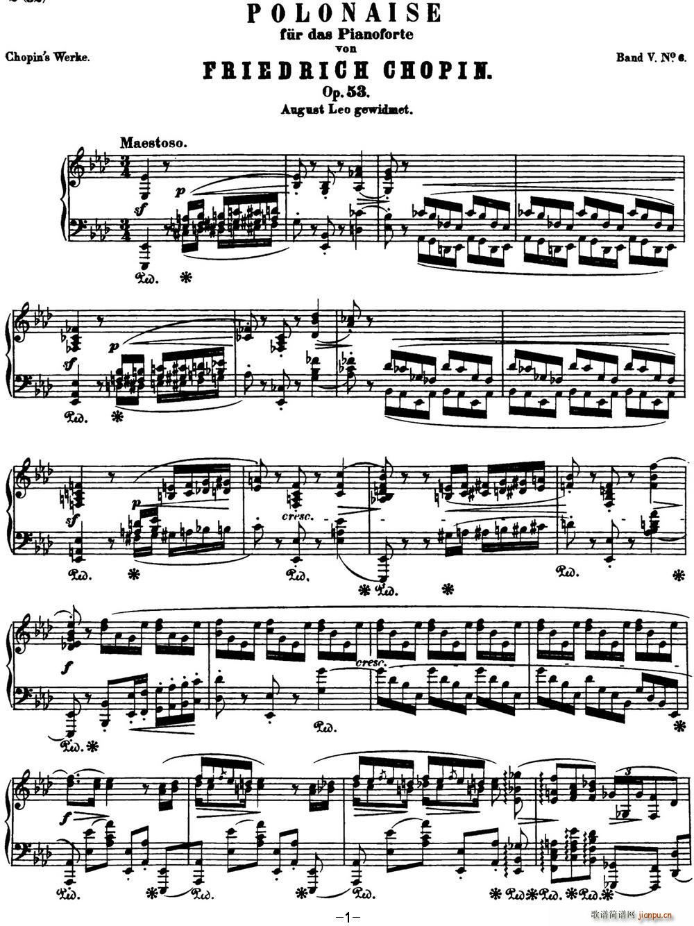 Ф m Ӣ Op 53 A{ Polonaise(V)1