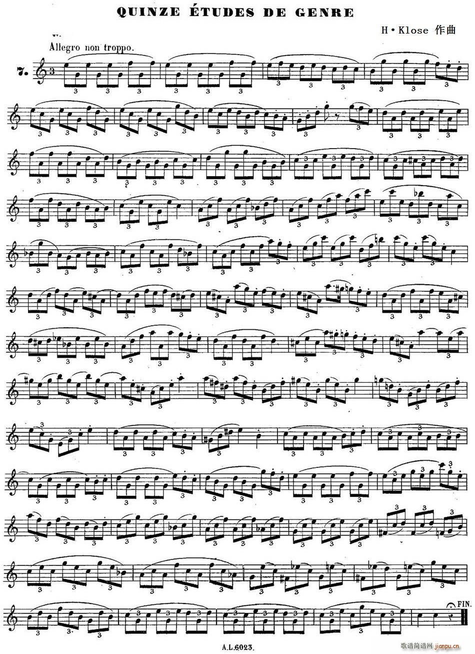 H Klose Quinze etudes de genre 7(ʮּ)1