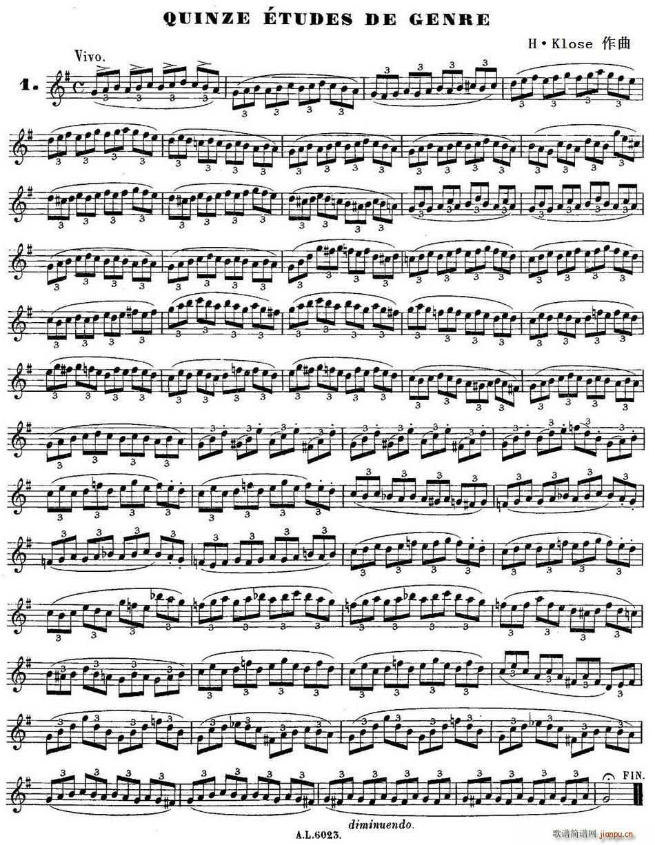 H Klose Quinze etudes de genre 1(ʮּ)1