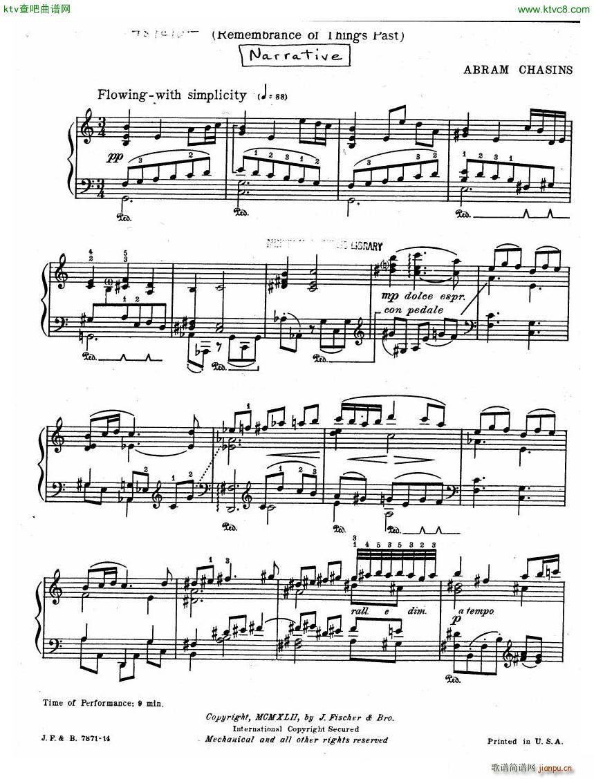 Chasins Three Chinese Pieces Narrative(V)1