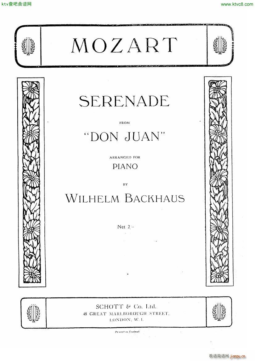 Mozart Backhaus Serenade from Don Juan(V)1