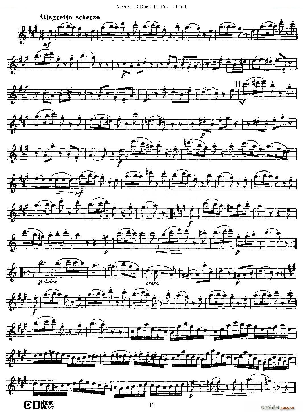 3 Duets K 156 ֮һL(chng)  K156̖ ~(ѺV)10