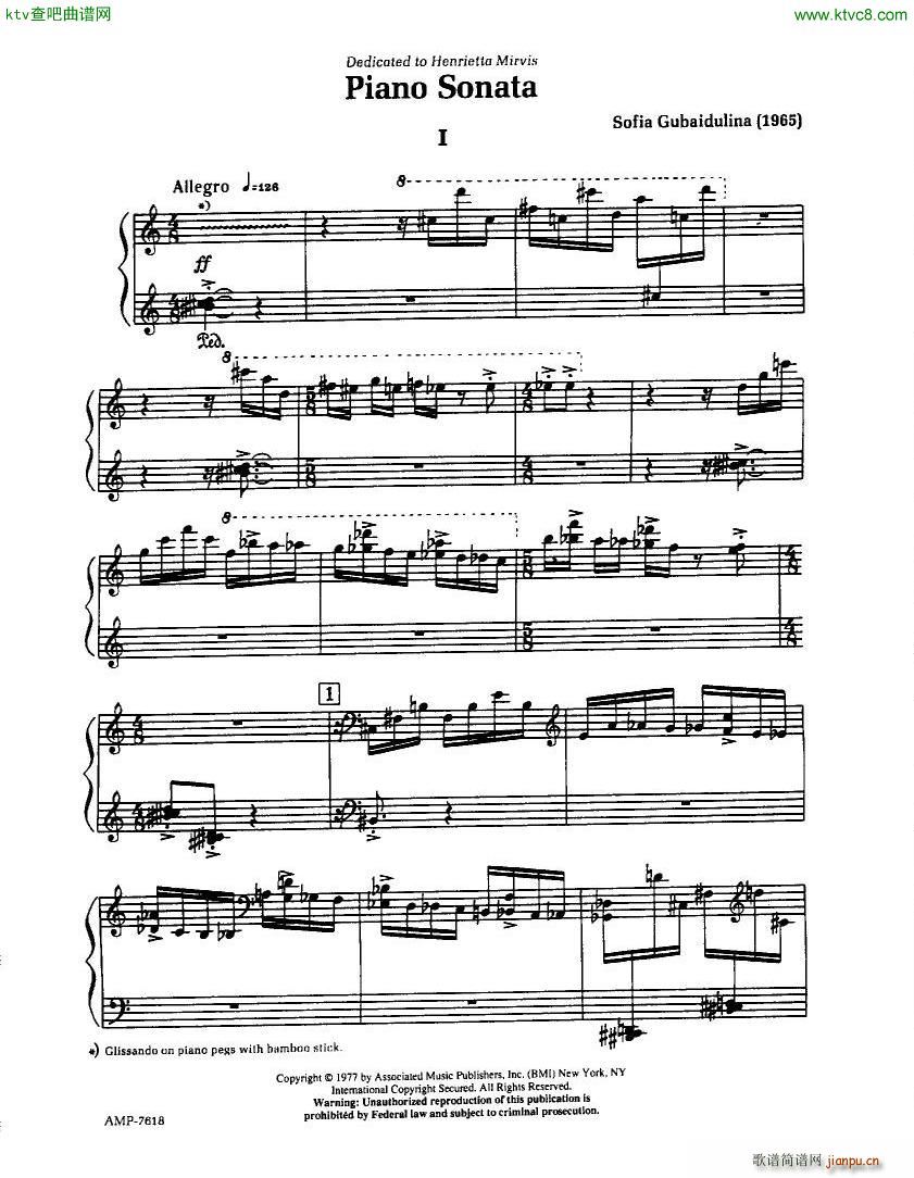 Gubaidulina Sofia Piano Sonata(V)1