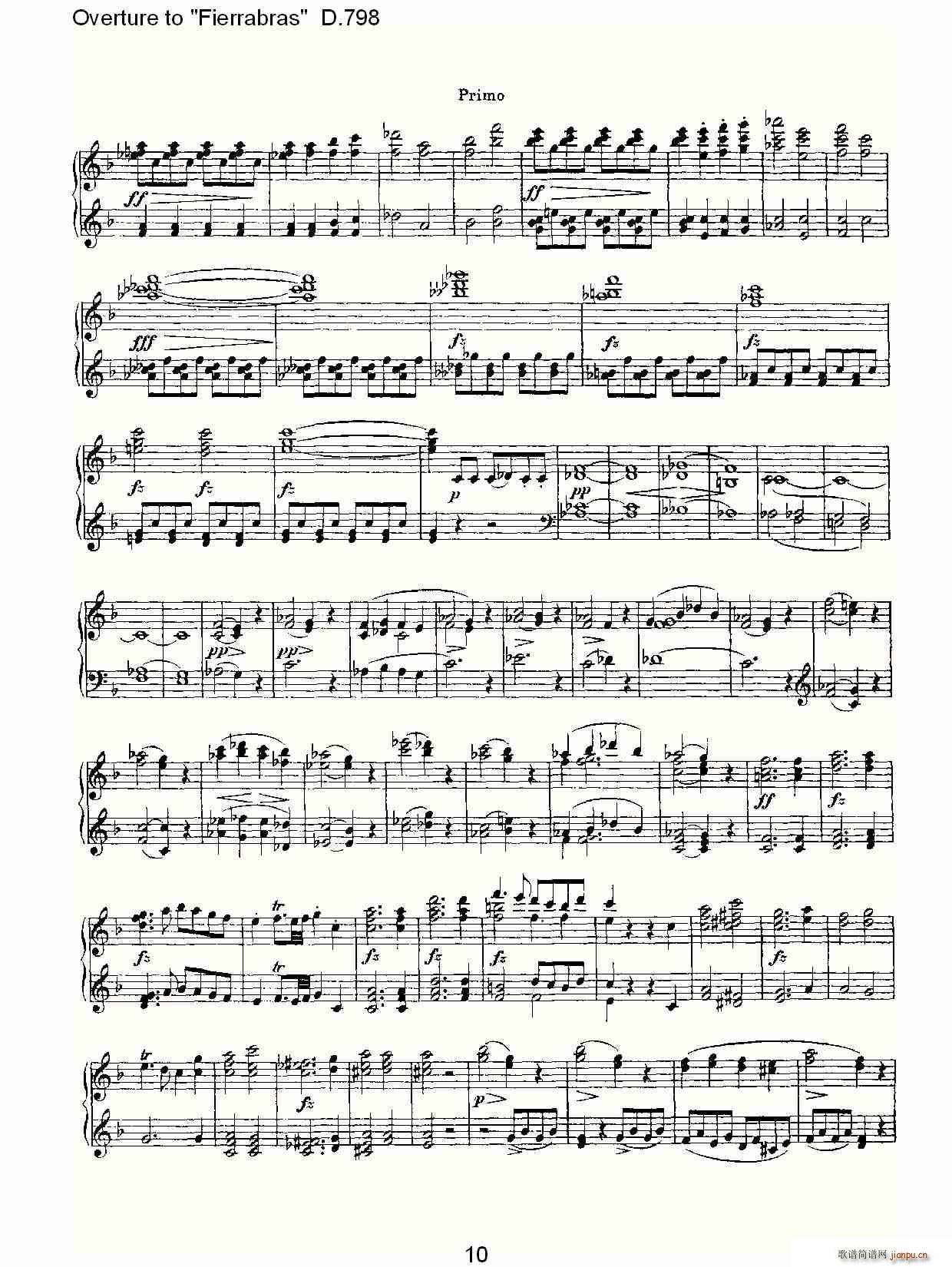 Overture to Fierrabras D 798 Fierrabras D 798(V)10