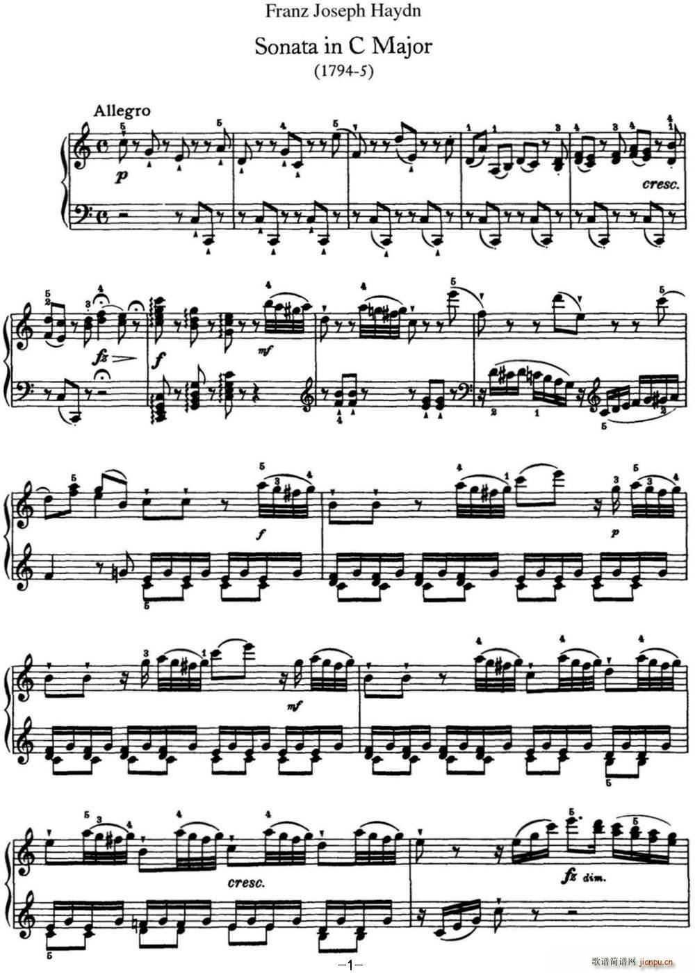 D Q Hob XVI 50 in C major(V)1