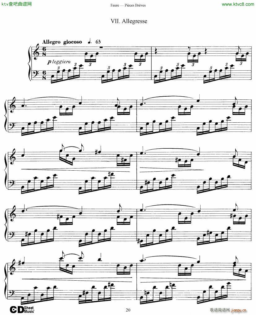 Faure 8 Pieces Breves Op 84(V)20