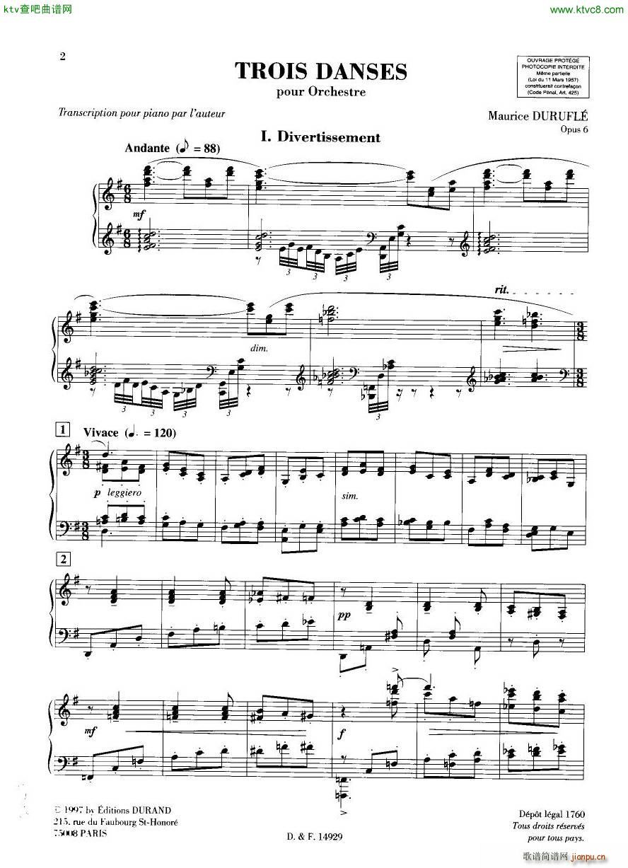 Durufl Op 6 Trois Danses(V)1