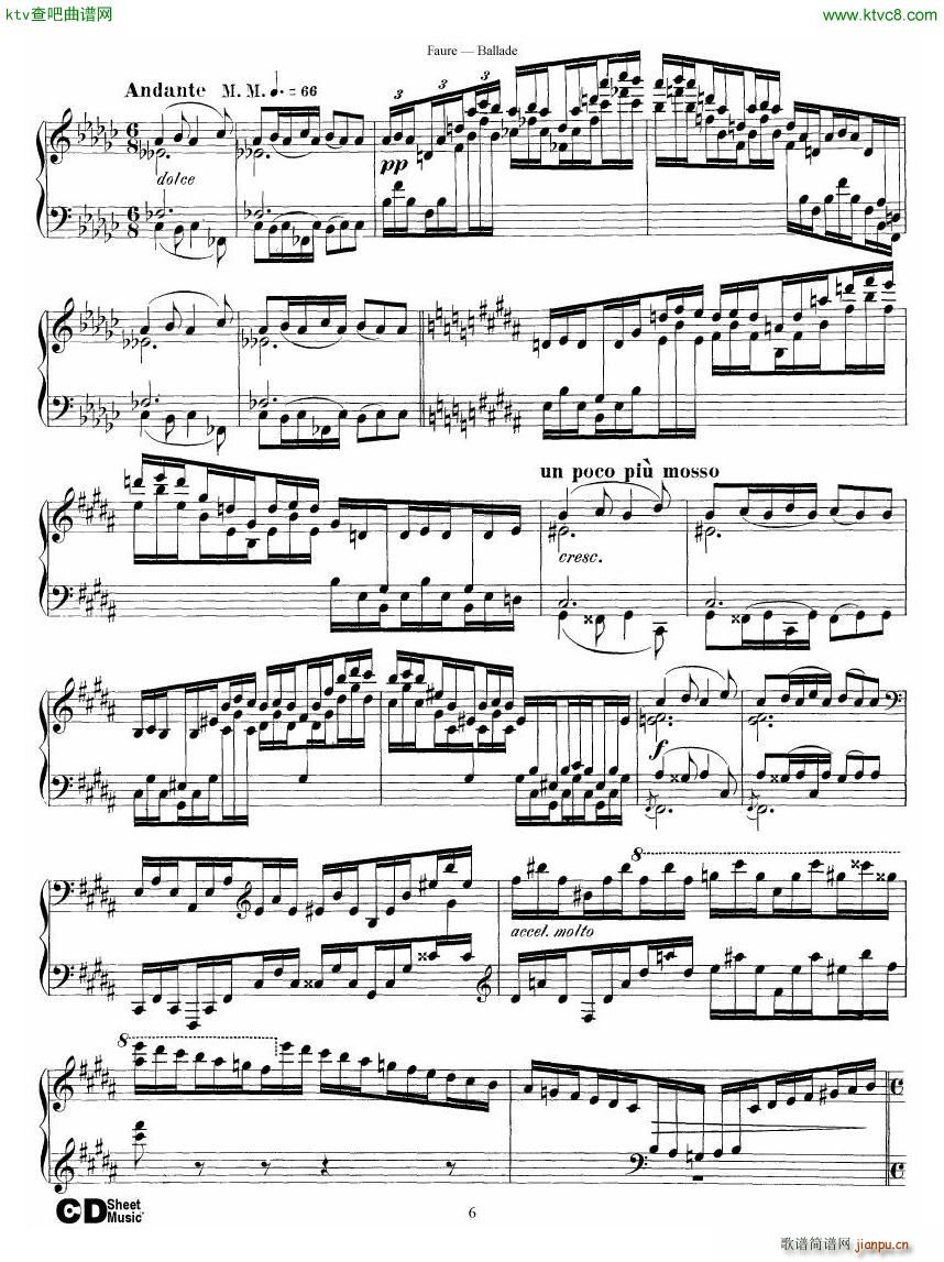 Faure Ballade Op 19(V)6