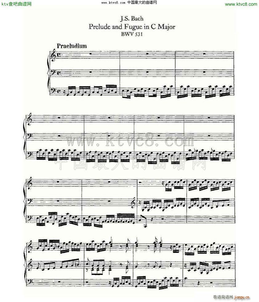 Prelude and Fugue in C Major BWV 531 L(fng)V(ʮּ)1
