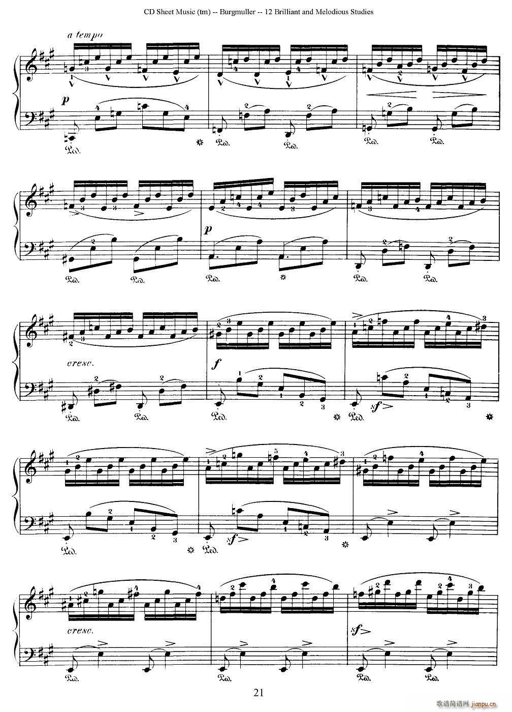 Burgmuller 12 Brillian and Melodious Studies 8(V)3