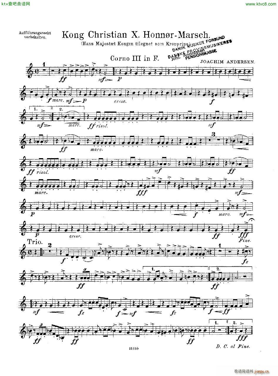 Andersen Kong Christian X Honn rmarsch orch(V)20