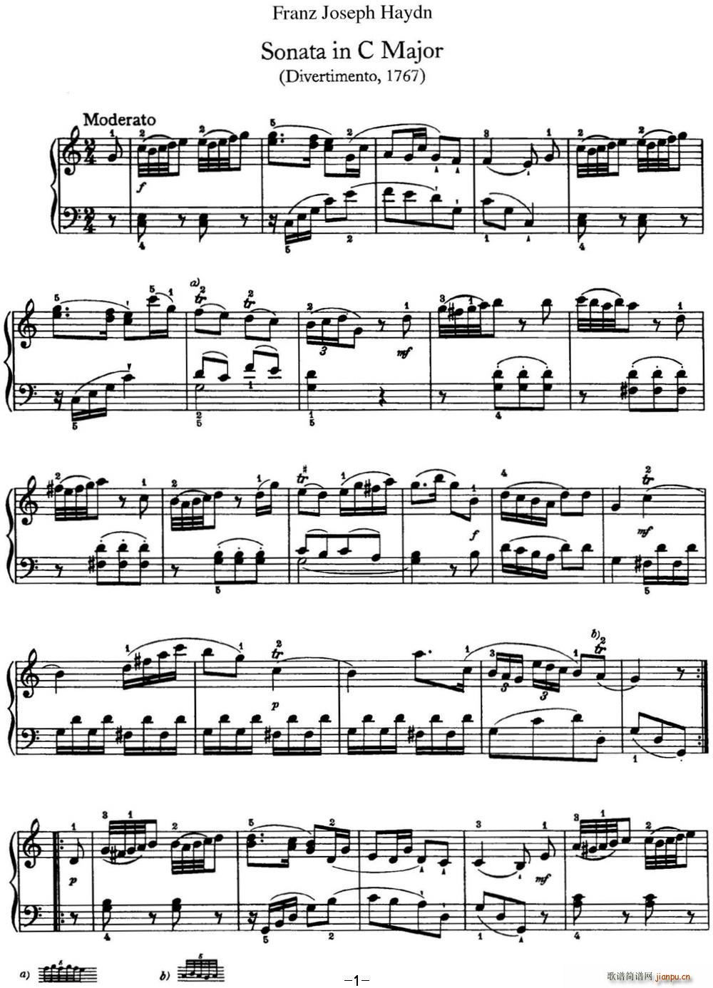 D Q Hob XVI 10 Divertimento C major(V)1