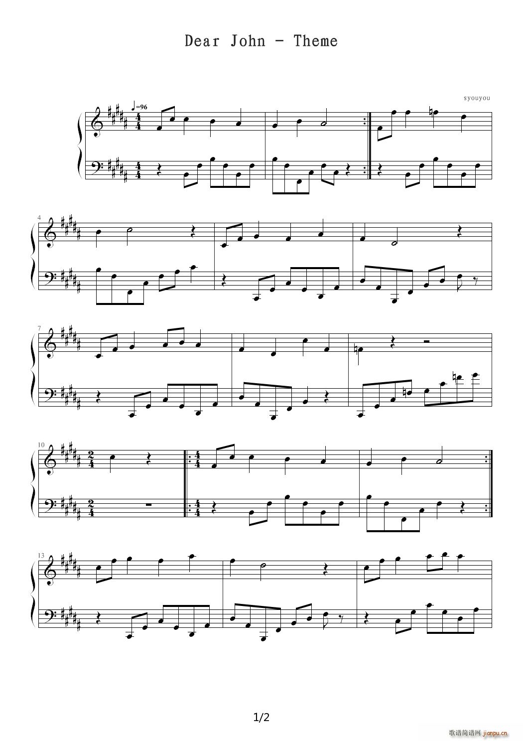 Dear John Theme B{(V)1