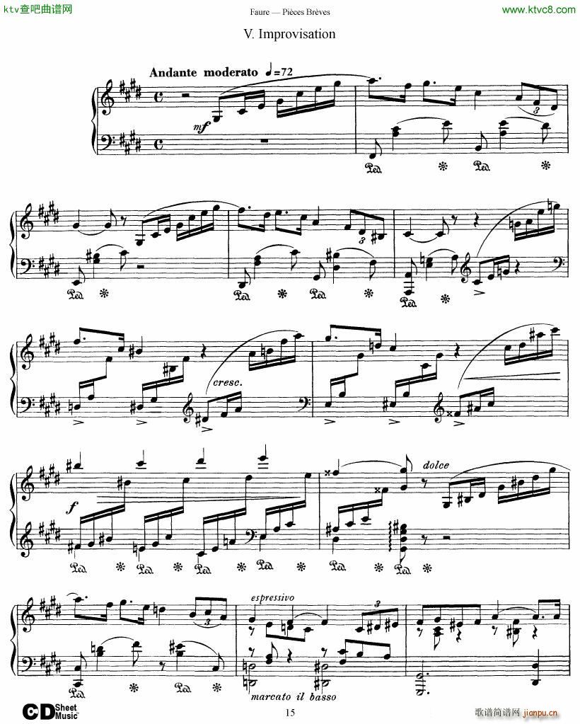 Faure 8 Pieces Breves Op 84(V)15