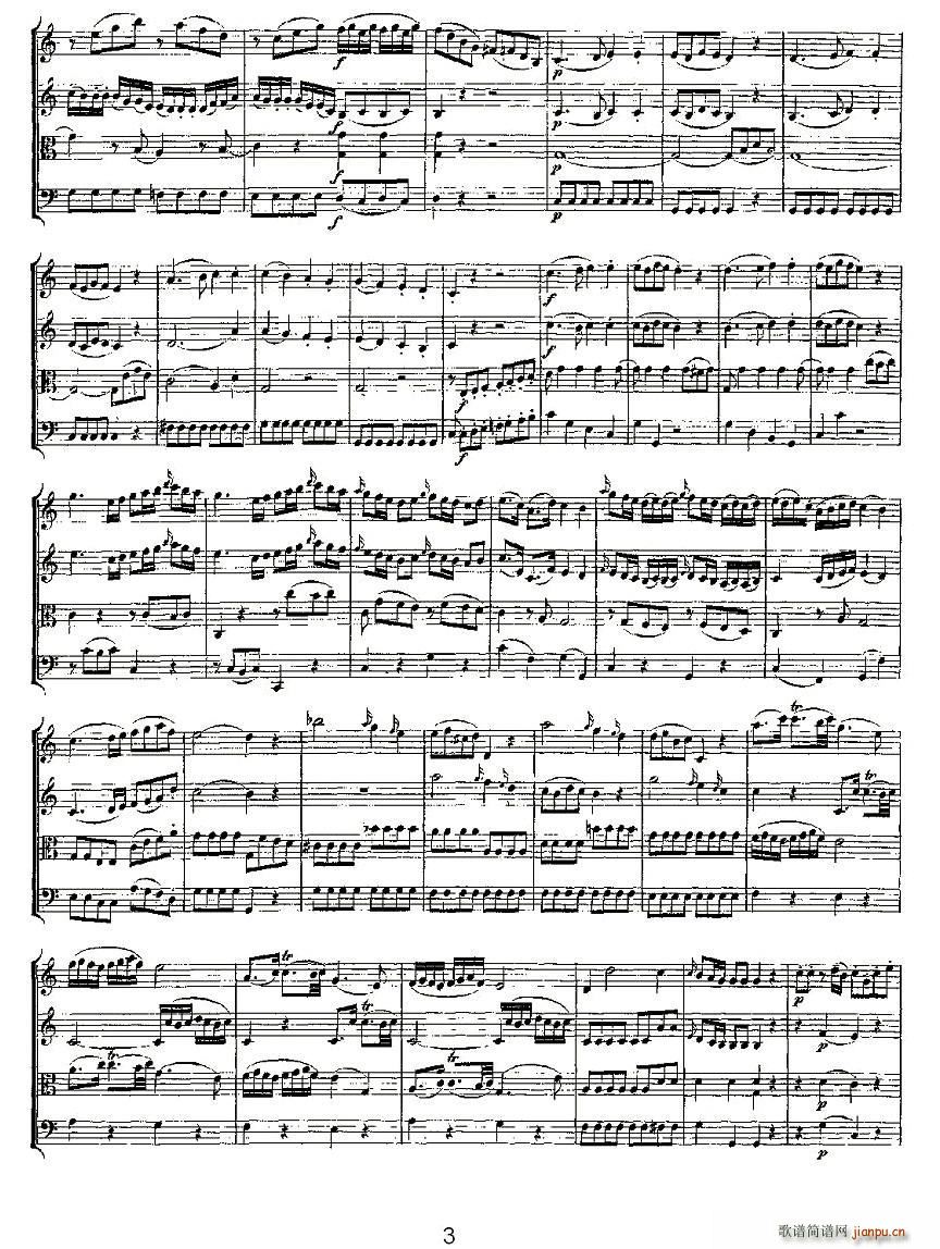 Quartet No 4 in C Major K 157 C{Ҙ(l )(V)3