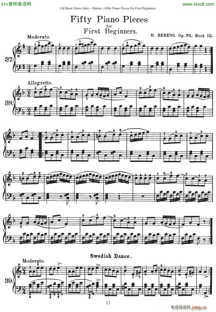 Berens op 70 50 Piano Pieces for Beginners(V)13