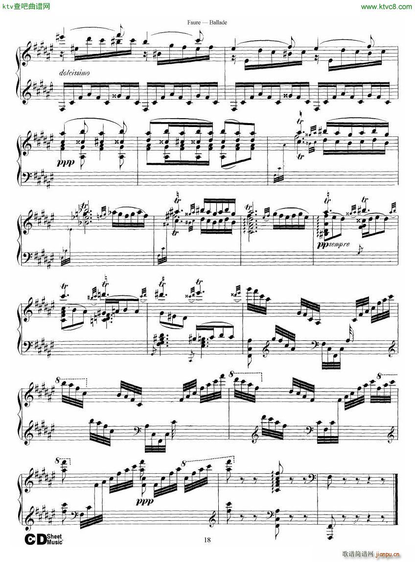 Faure Ballade Op 19(V)18