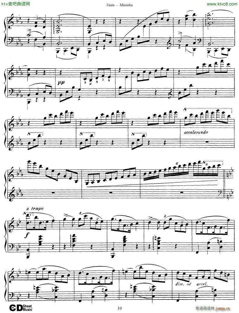 Faure Mazurka Op 32(V)10
