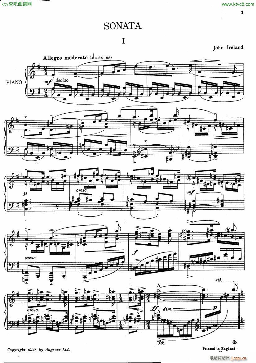 Ireland Piano Sonata(V)1