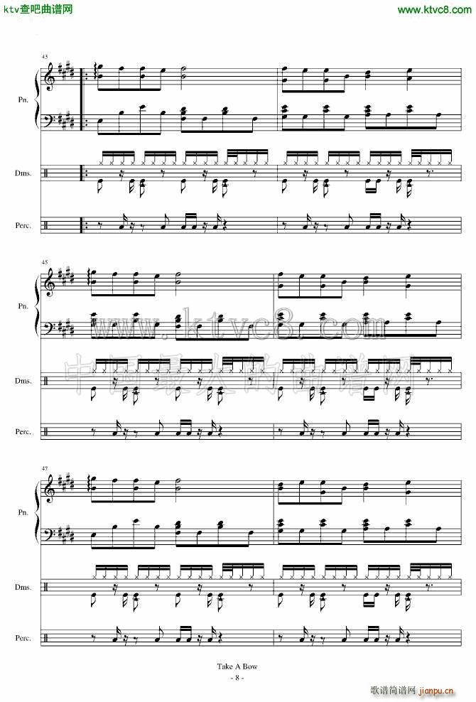 Take a Bow Piano Drums(V)8