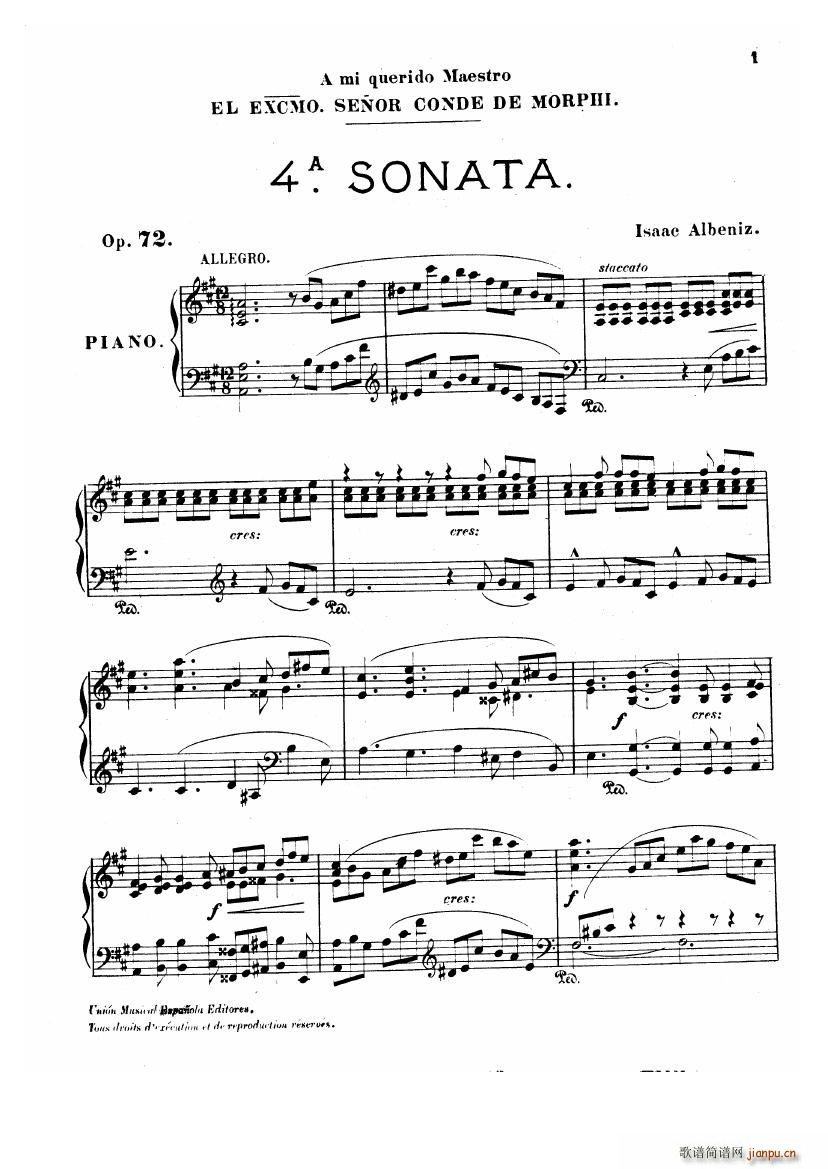 Albeniz op 72 Piano Sonata no 4(V)1
