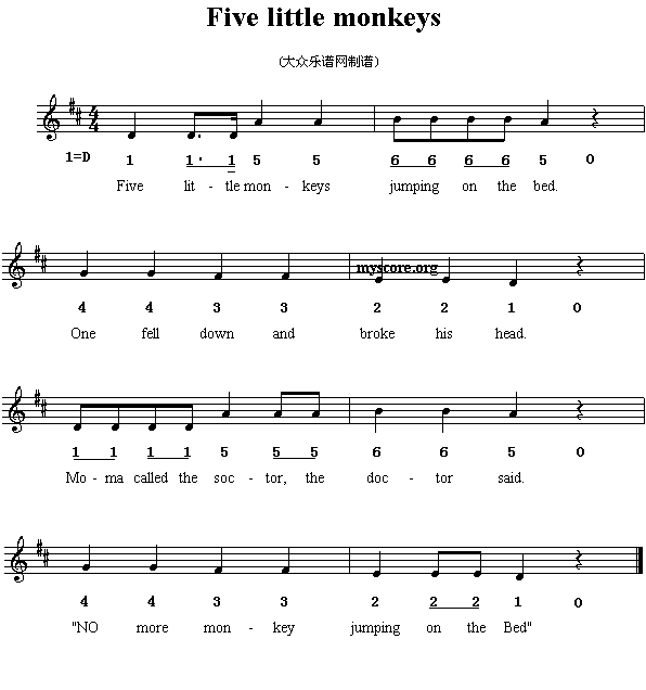 Ӣă裺Fivelittlemonkeys()1