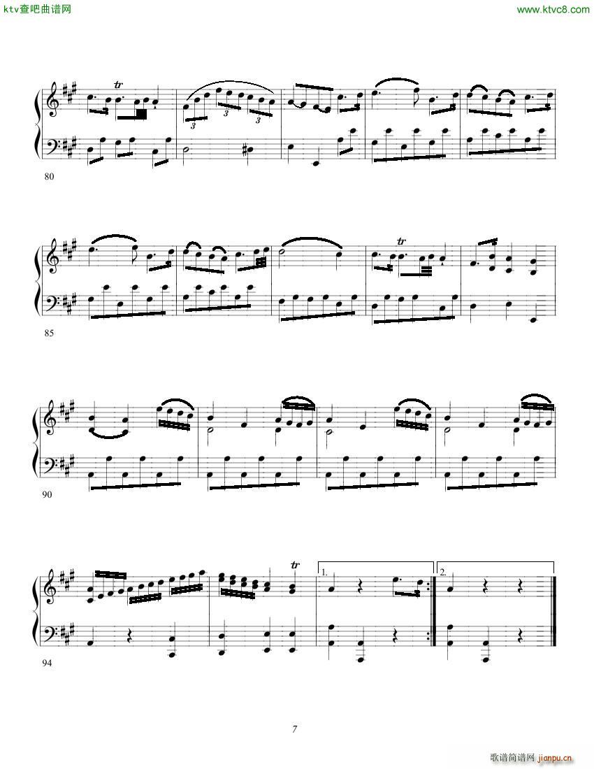 Clementi op 1 No 5 Sonate A major(V)7