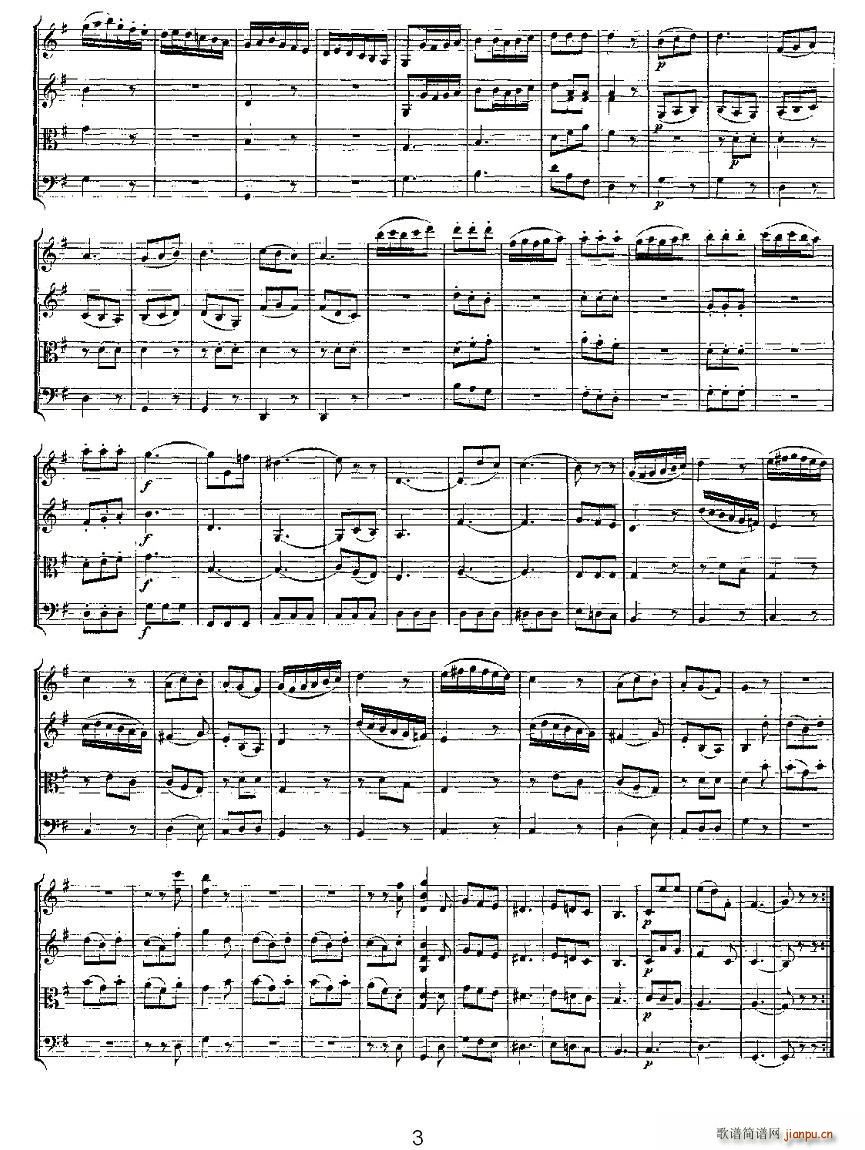 Quartet No 3 in G Major K 156 G{Ҙ(l )(V)3