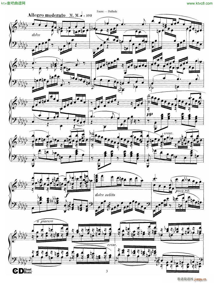 Faure Ballade Op 19(V)3