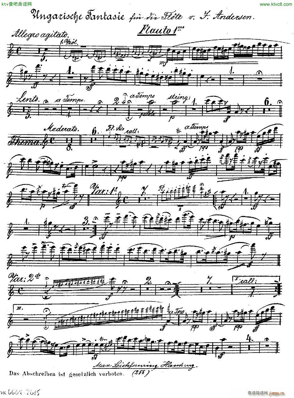 Andersen op 2 Ungarische Fantasie orch parts(V)22