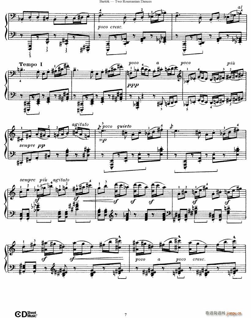Bartok SZ 43 Two romanian dances op8a(V)7