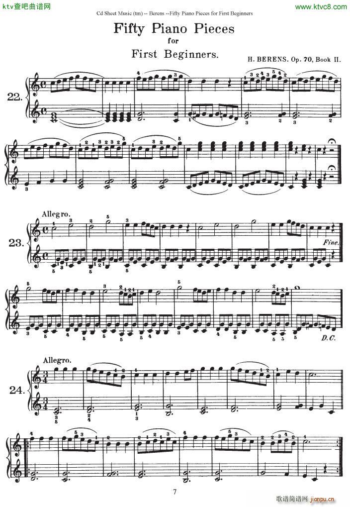 Berens op 70 50 Piano Pieces for Beginners(V)5